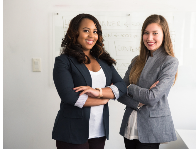Two people in an office